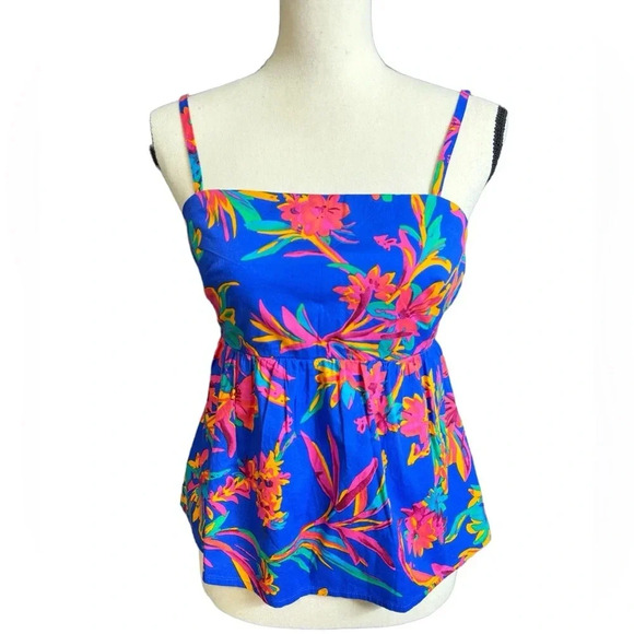 J. Crew tie-back strappy top in brilliant blue fuchsia size 0 nwt - Picture 2 of 7